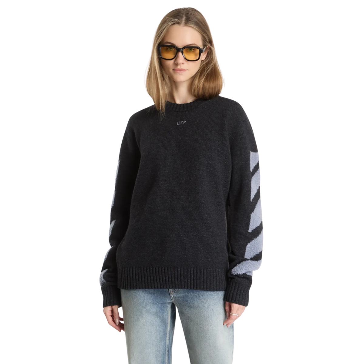 Sweater Off-White Diag Fuzzy Crewneck