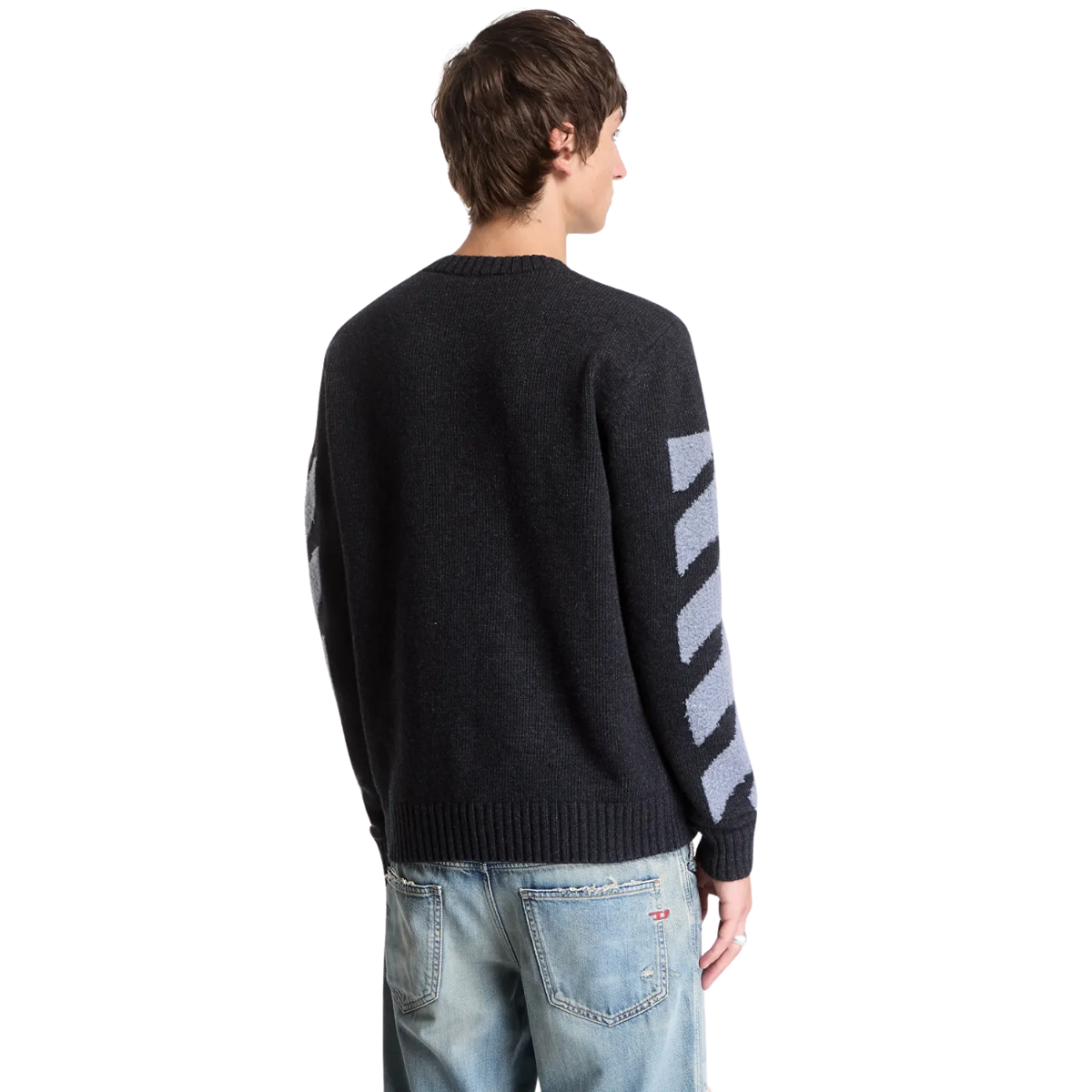 Sweater Off-White Diag Fuzzy Crewneck