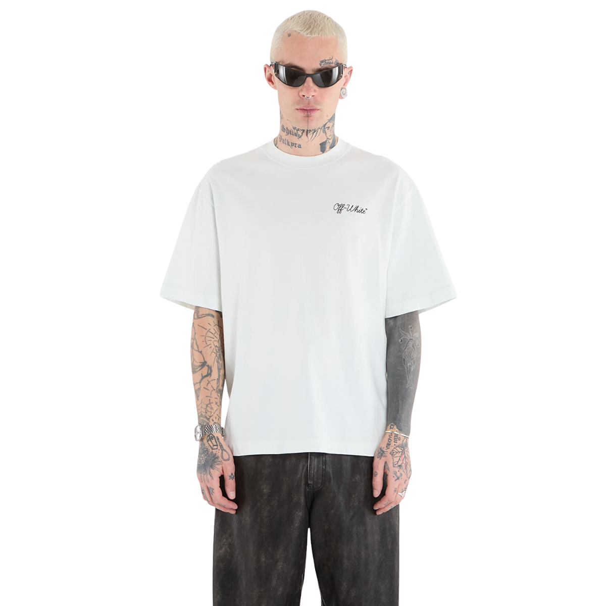 Polera Off-White Script Skate White