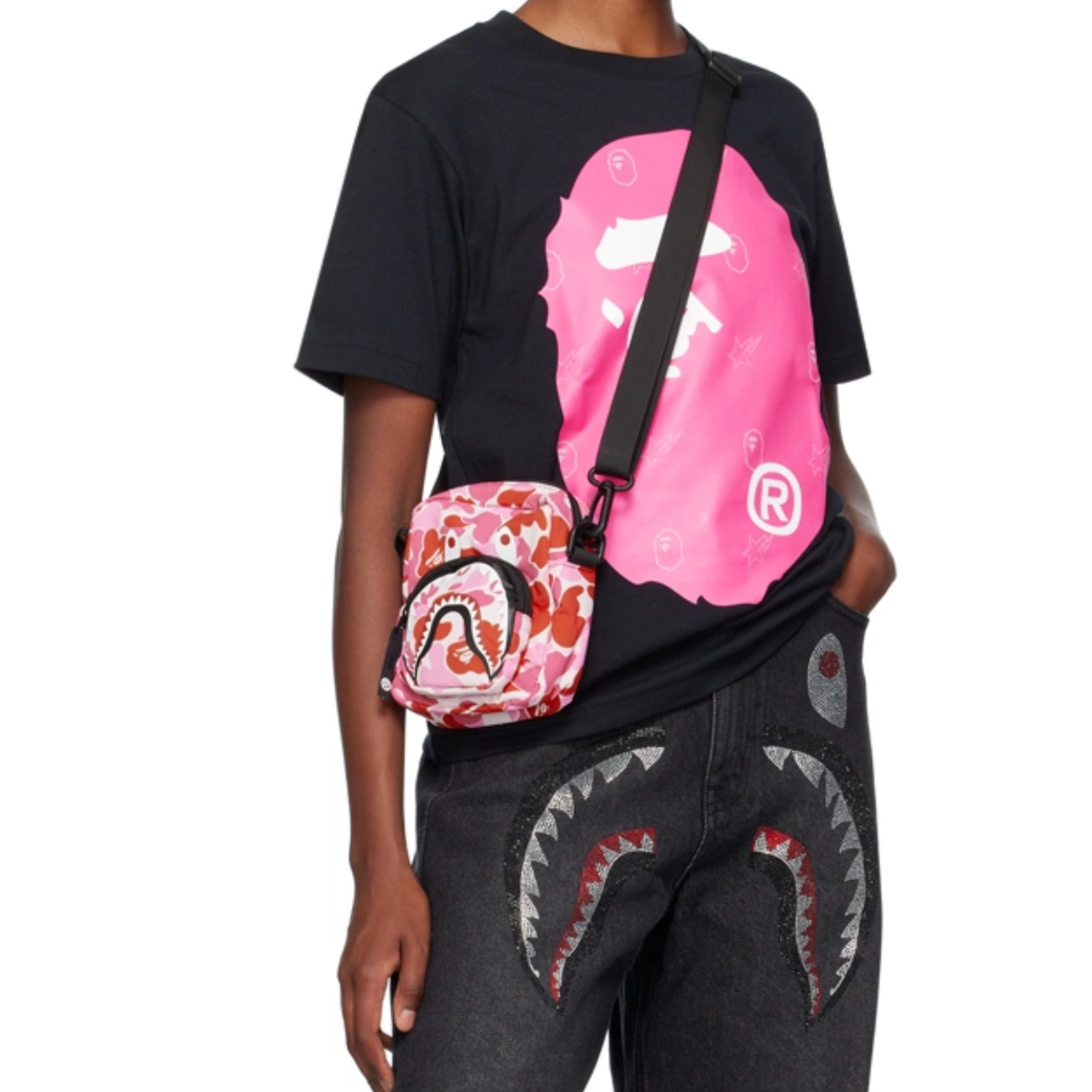 Bolso BAPE ABC Camo Shark Mini M Pink