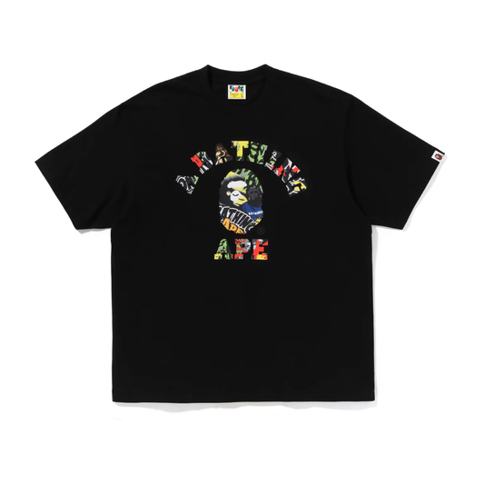Polera BAPE Multi Logo College Relaxed Fit Black