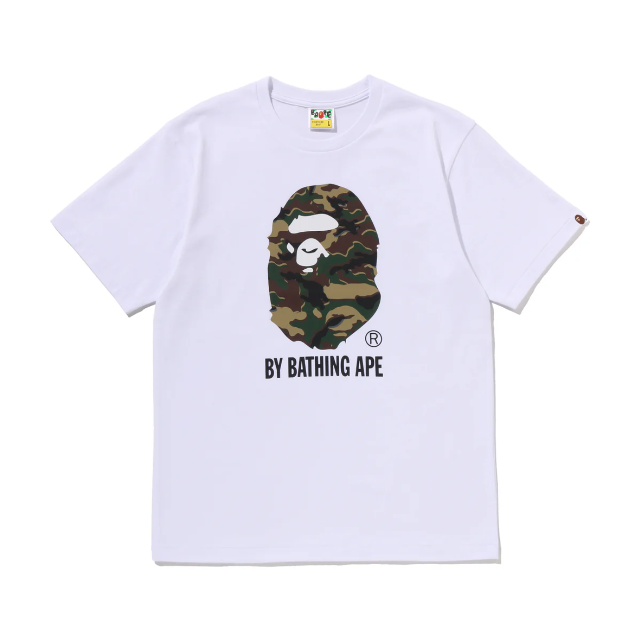 Polera BAPE Glitch Woodland Camo White