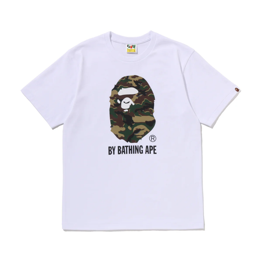 Polera BAPE Glitch Woodland Camo White