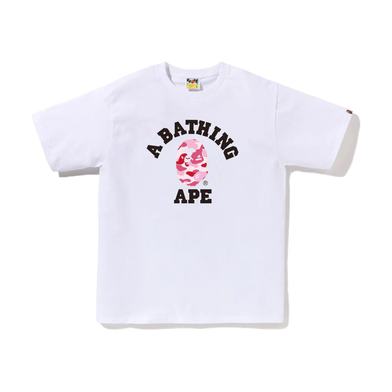 Polera BAPE Abc Camo College White/Pink