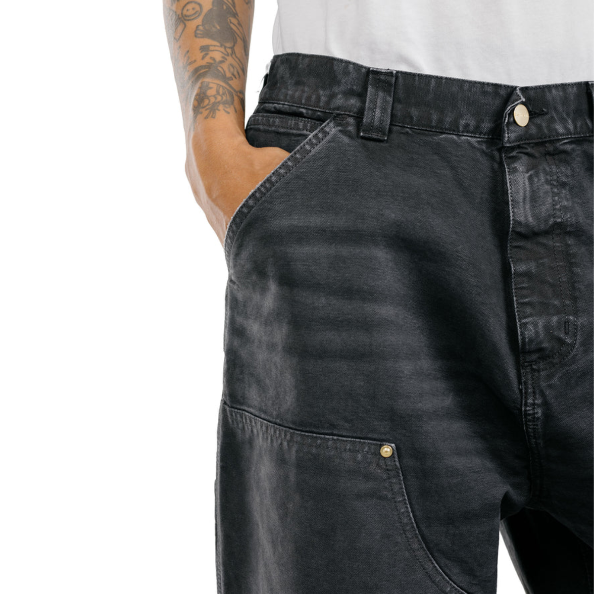 Pantalon Carhartt WIP OG Double Knee Black Destroy Wash