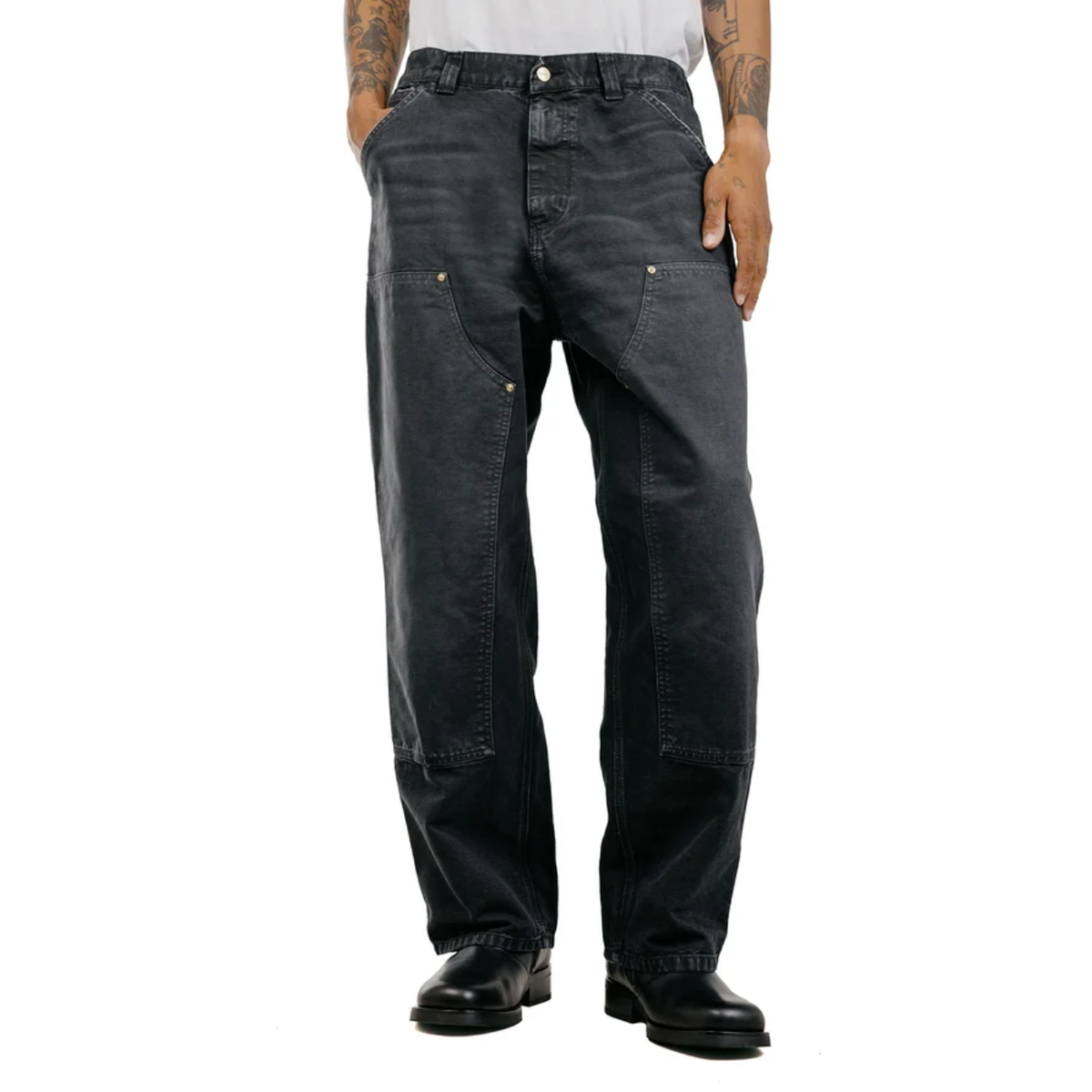 Pantalon Carhartt WIP OG Double Knee Black Destroy Wash