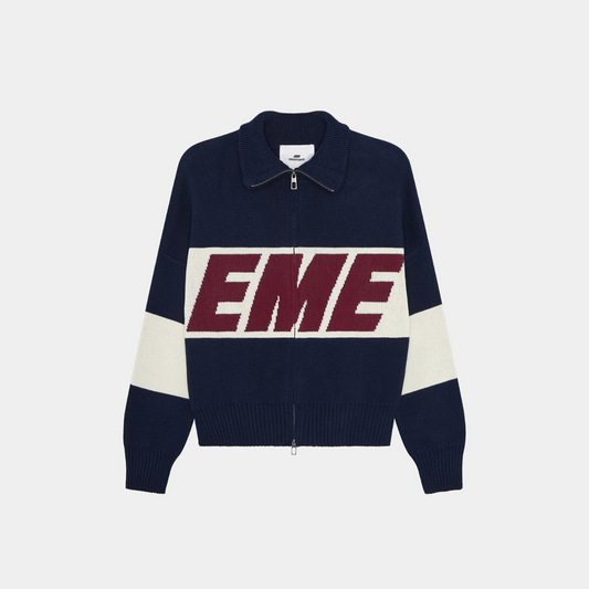Sweater Eme Studios Thrill Navy Zipper Knit