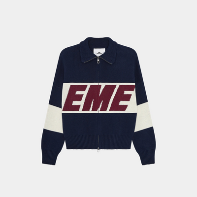 Sweater Eme Studios Thrill Navy Zipper Knit