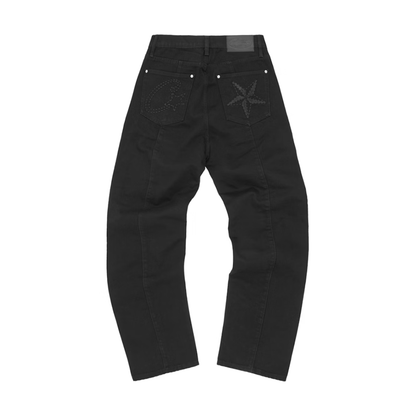 Pantalon Corteiz C-Star Stitch-Down Triple Black