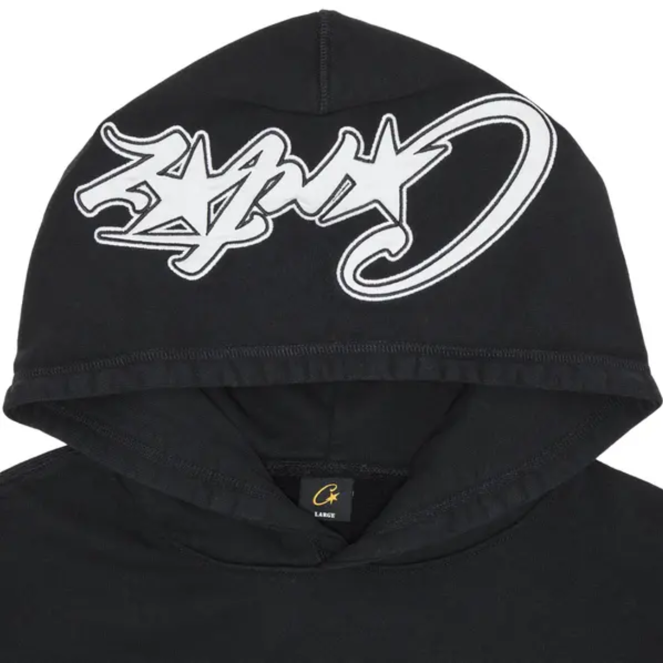 Poleron Corteiz Satin C Star Appliqué Hoodie 'Black