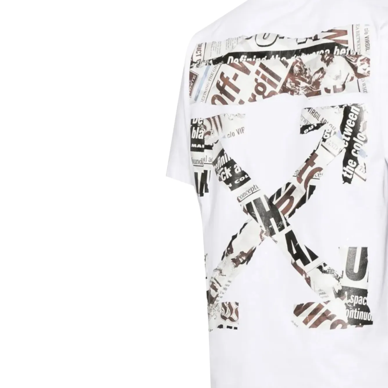 Polera Off-White Newspaper Arrow Slim White