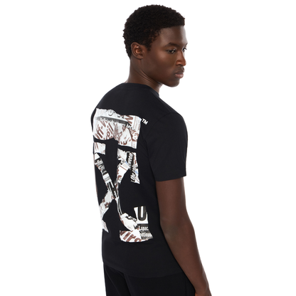 Polera Off-White Newspaper Arrow Slim Black