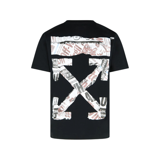 Polera Off-White Newspaper Arrow Slim Black