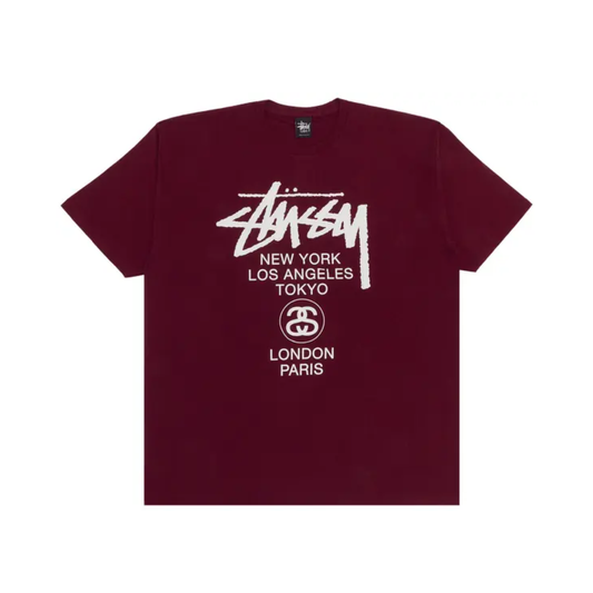 Polera Stussy World Tour Wine
