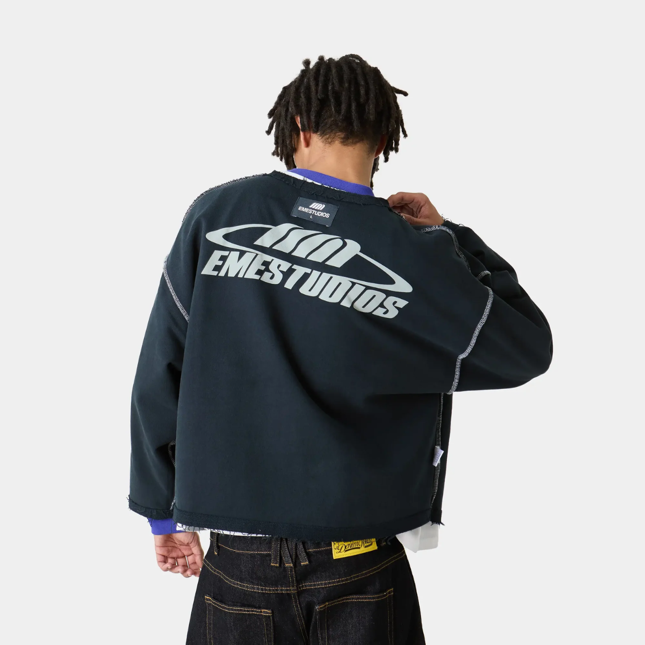 Poleron Eme Studios Suit Navy Oversized