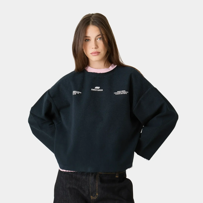 Poleron Eme Studios Suit Navy Oversized
