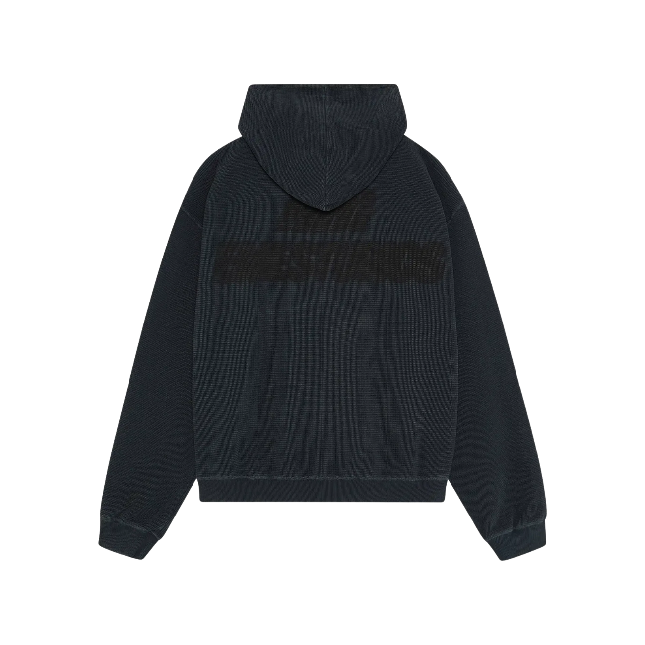 Poleron Eme Studios Waffle Navy Croped Boxy Full Zip