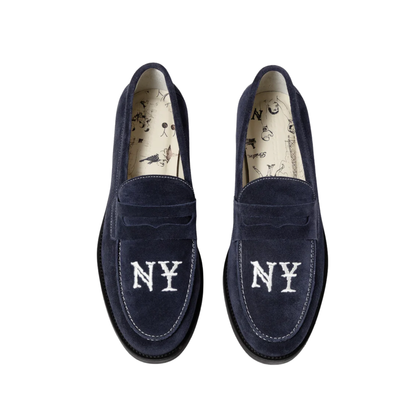 Zapatos Duke+Dexter Wilde NY Navy Suede Penny Loafer