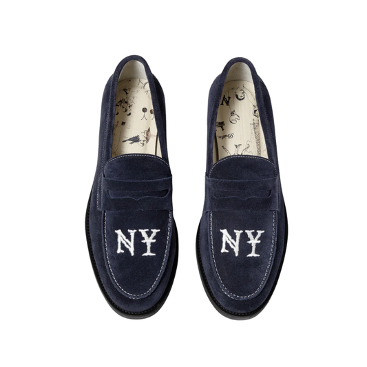 Zapatos Duke+Dexter Wilde NY Navy Suede Penny Loafer
