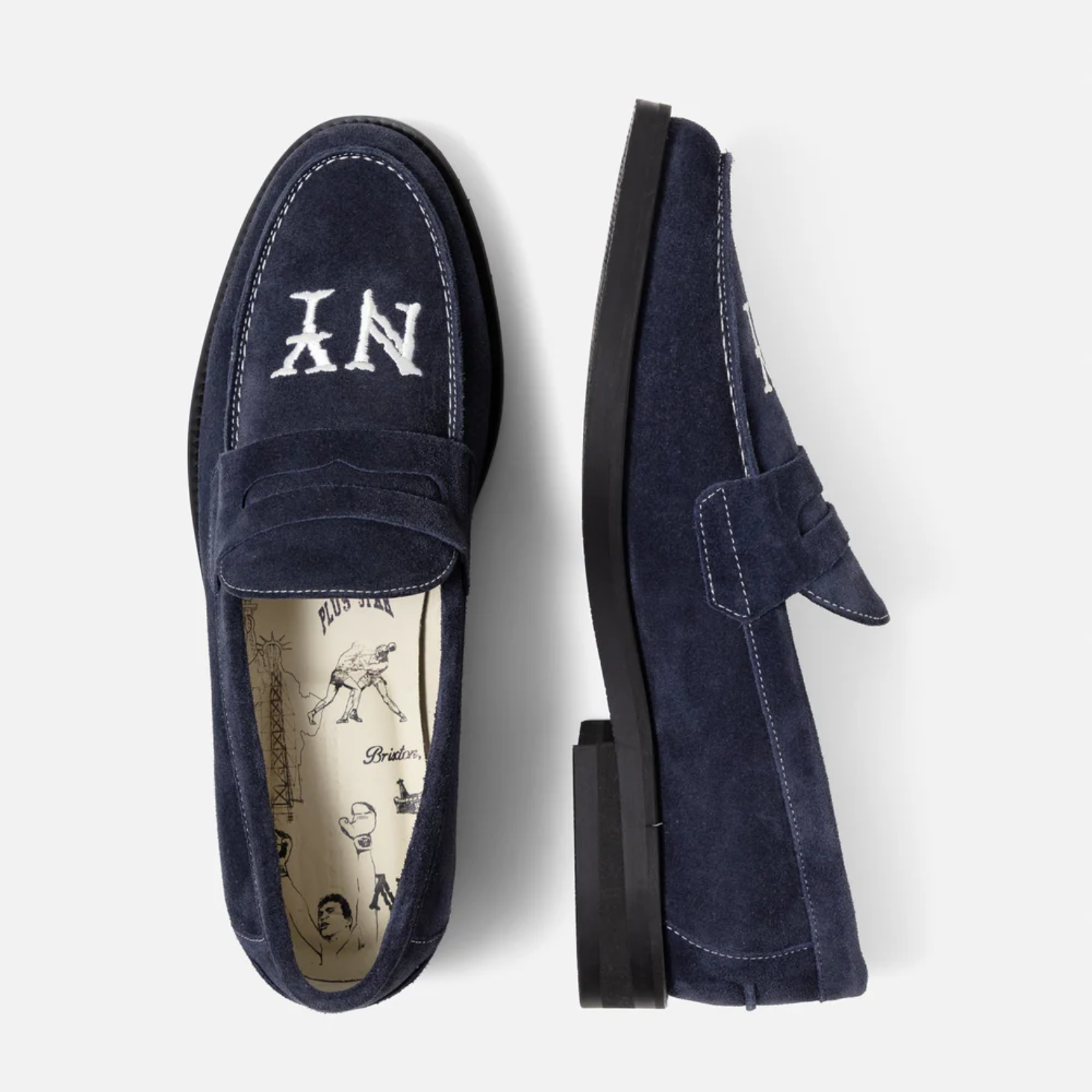 Zapatos Duke+Dexter Wilde NY Navy Suede Penny Loafer