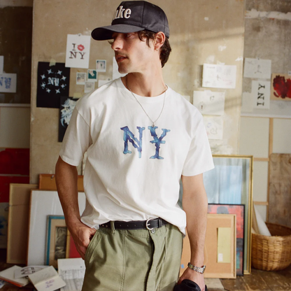 Polera Duke+Dexter NY Watercolour Vintage White