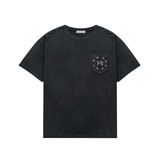 Polera Duke+Dexter NY Washed Black Pocket