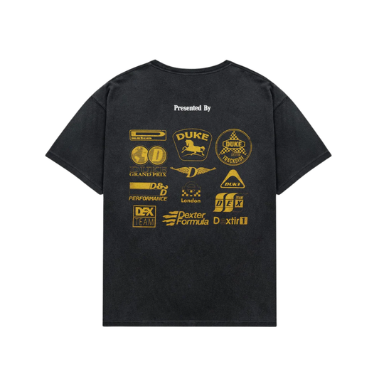 Polera Duke+Dexter DR Sponsors Washed Black + Yellow