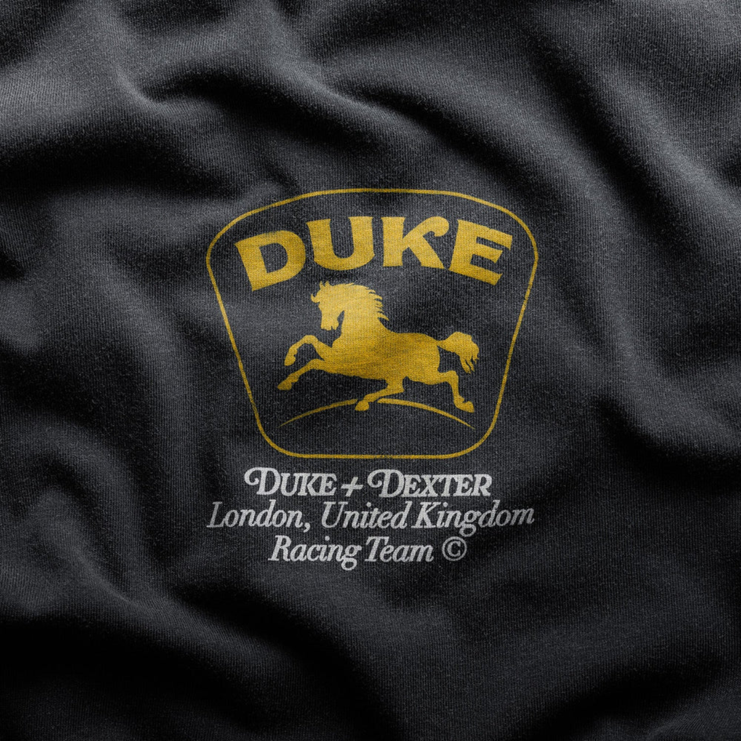 Polera Duke+Dexter DR Sponsors Washed Black + Yellow