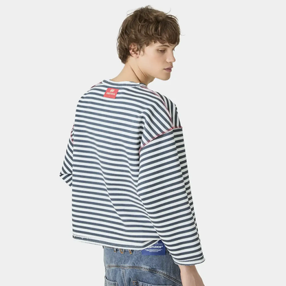 Poleron Eme Studios Sade Navy Reverse Crewneck