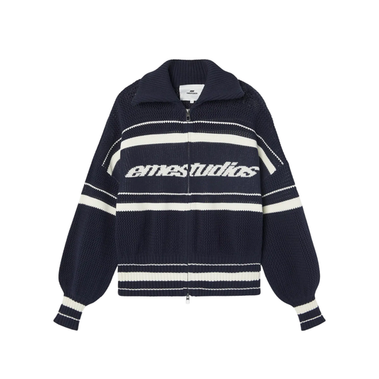 Sweater Eme Studios Unit Navy Zipper Knit