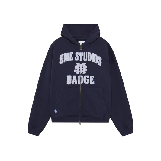 Poleron Eme Studios Badge Navy Full Zip