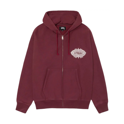 Poleron Stussy Mantra Zip Burgundy