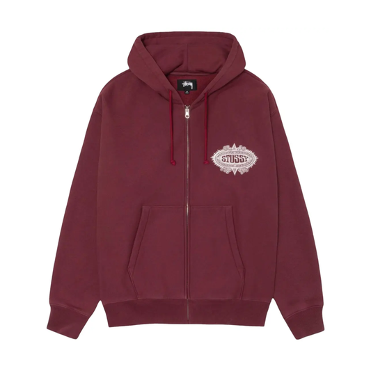 Poleron Stussy Mantra Zip Burgundy