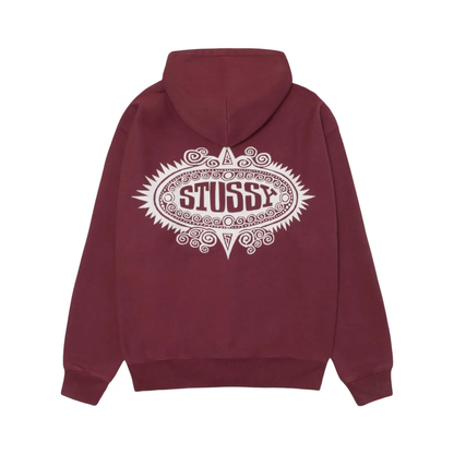 Poleron Stussy Mantra Zip Burgundy