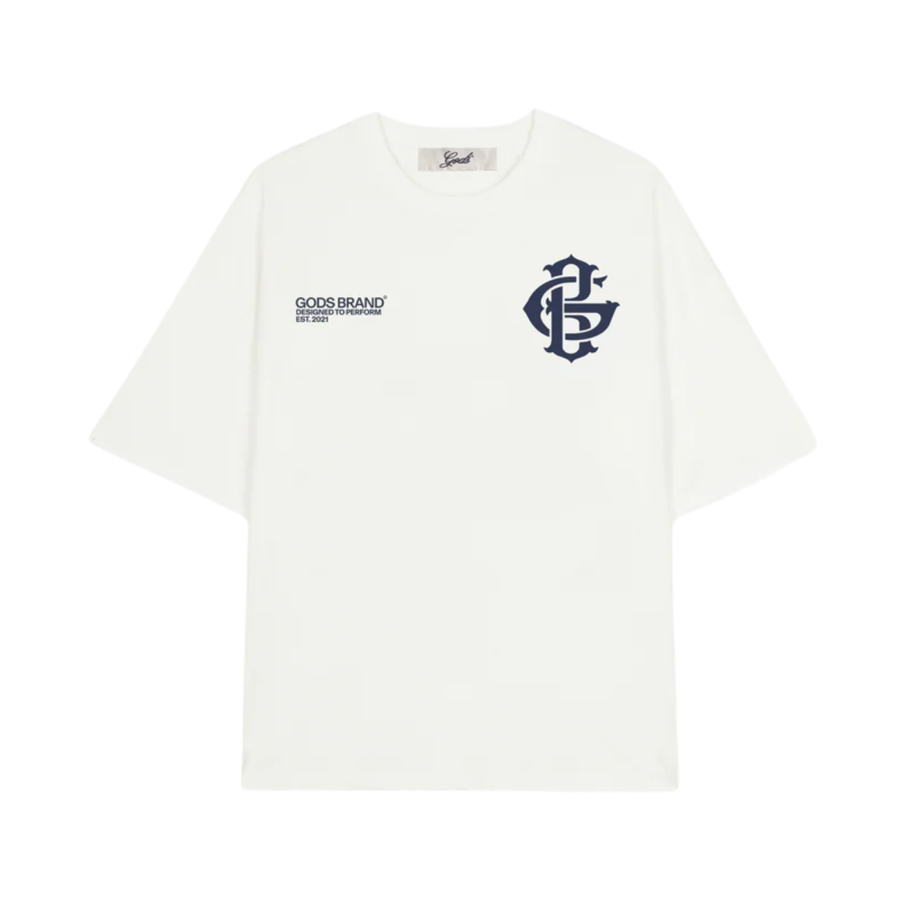 Polera Gods Brand Logo Boxy White