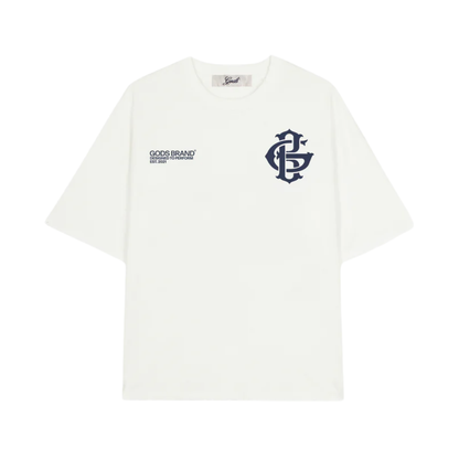 Polera Gods Brand Logo Boxy White