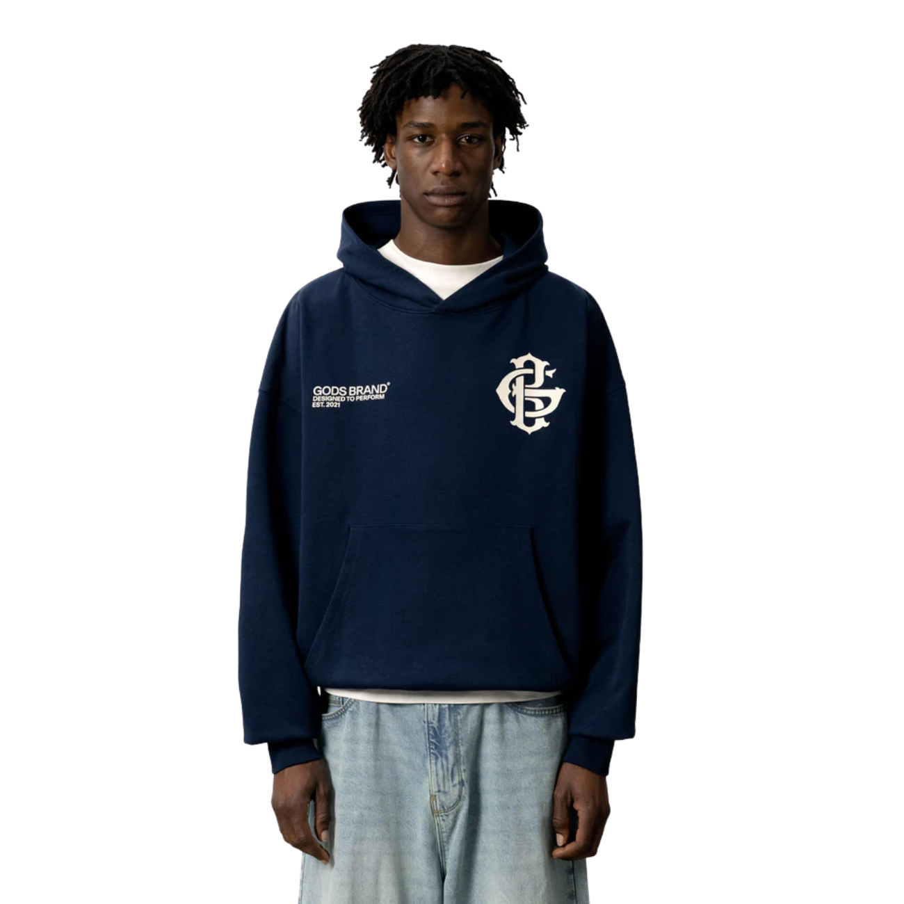 Poleron Gods Brand GB Logo Navy