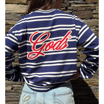 Polera Gods Brand Gods Star Striped LS Navy