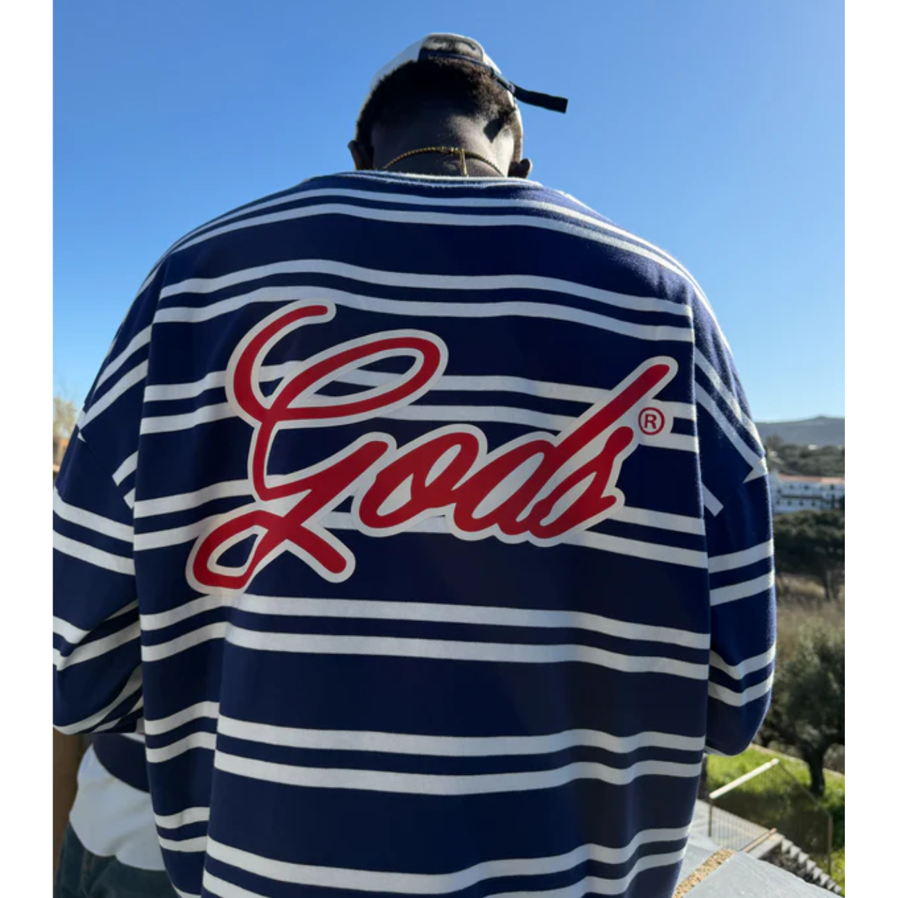 Polera Gods Brand Gods Star Striped LS Navy