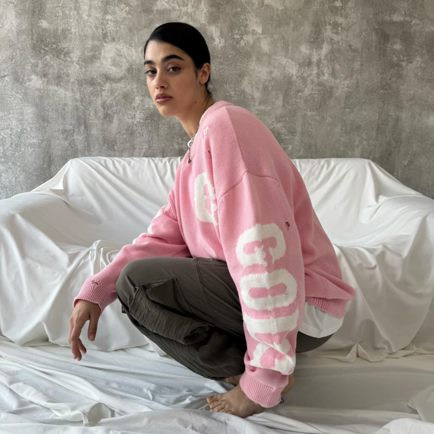 Sweater Gods Brand G Side Knitted Rose