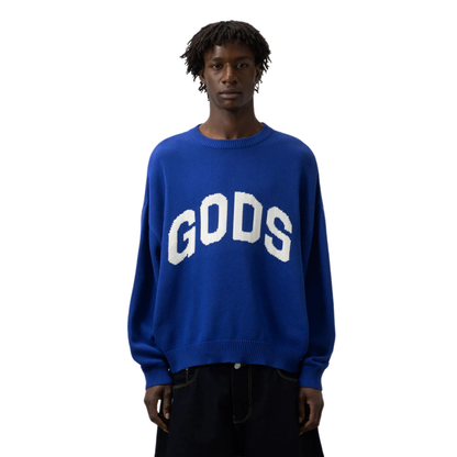 Sweater Fake Gods Knitted Blue