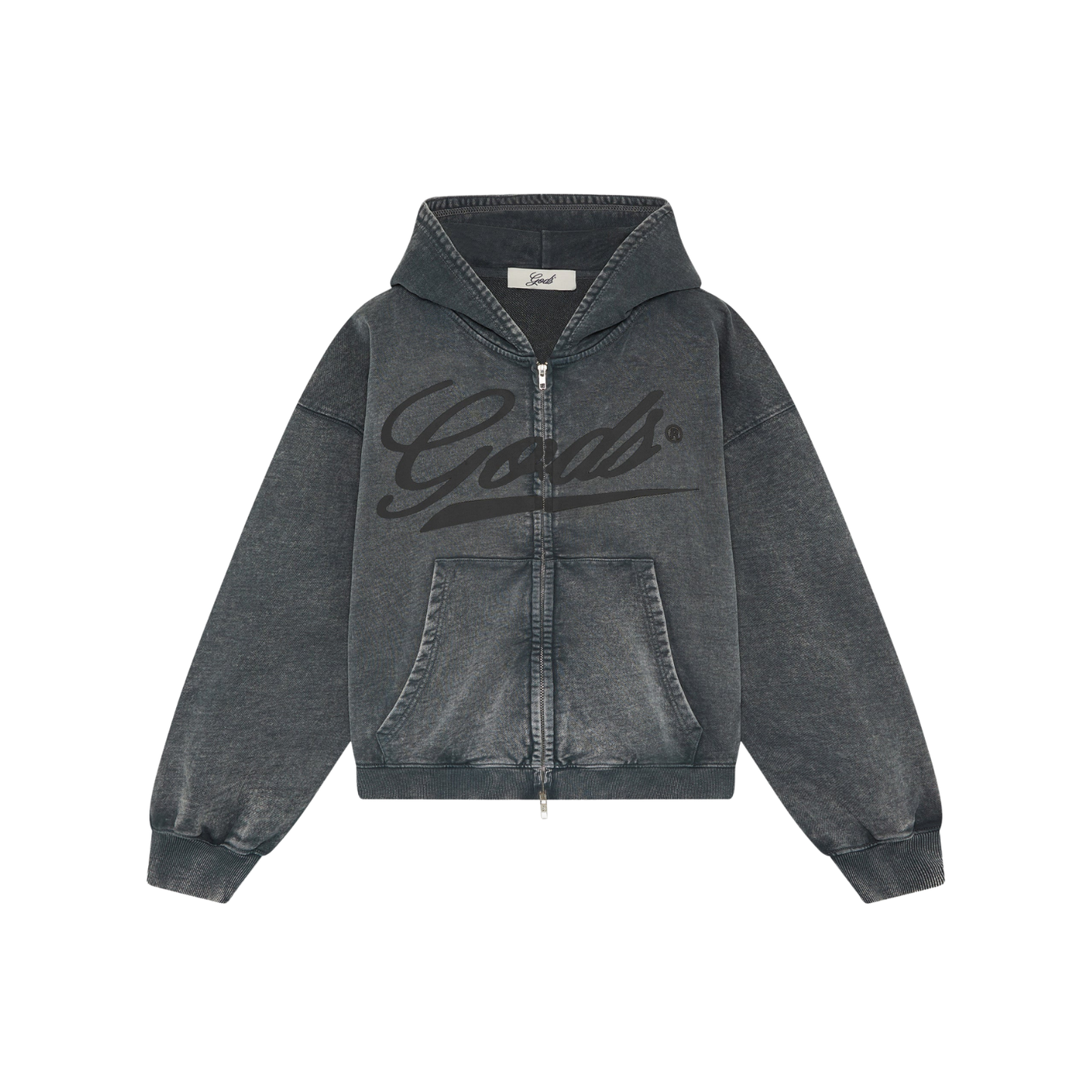 Poleron Gods Brand Sunfaded Zipper Dark Grey
