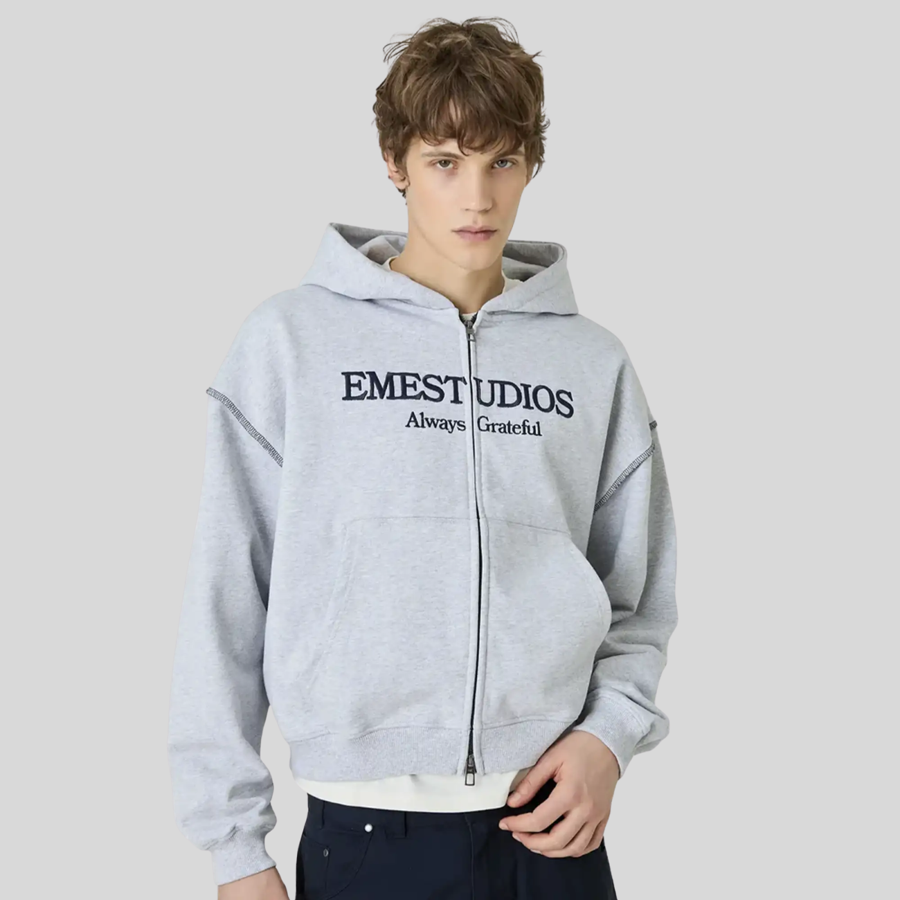 Poleron Eme Studios Capri Heather Grey Full Zip