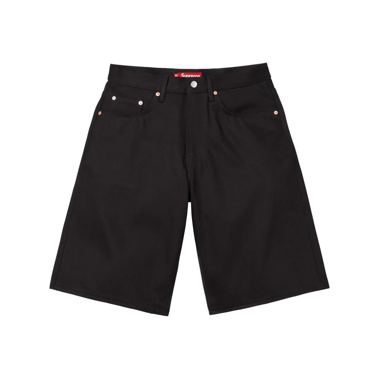 Short Supreme Baggy Selvedge Denim Rigid Black SS26