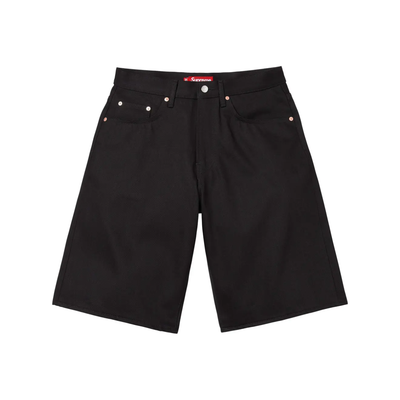Short Supreme Baggy Selvedge Denim Rigid Black SS26