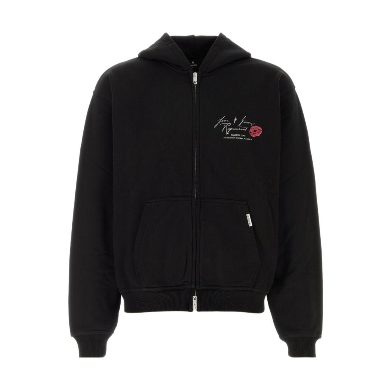 Poleron Represent Love and Kisses Zip Jet Black