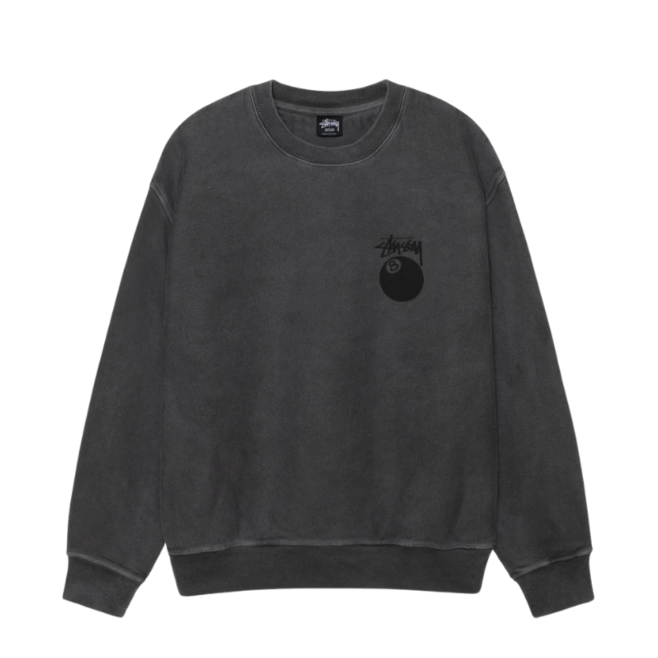 Poleron Stussy 8 Ball Pig Dyed Crewneck Black