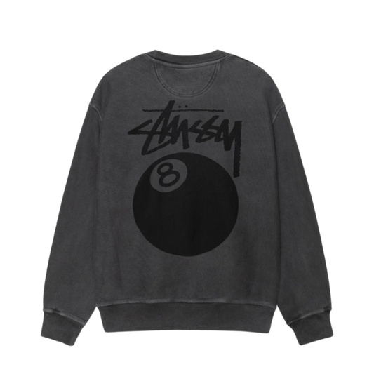 Poleron Stussy 8 Ball Pig Dyed Crewneck Black