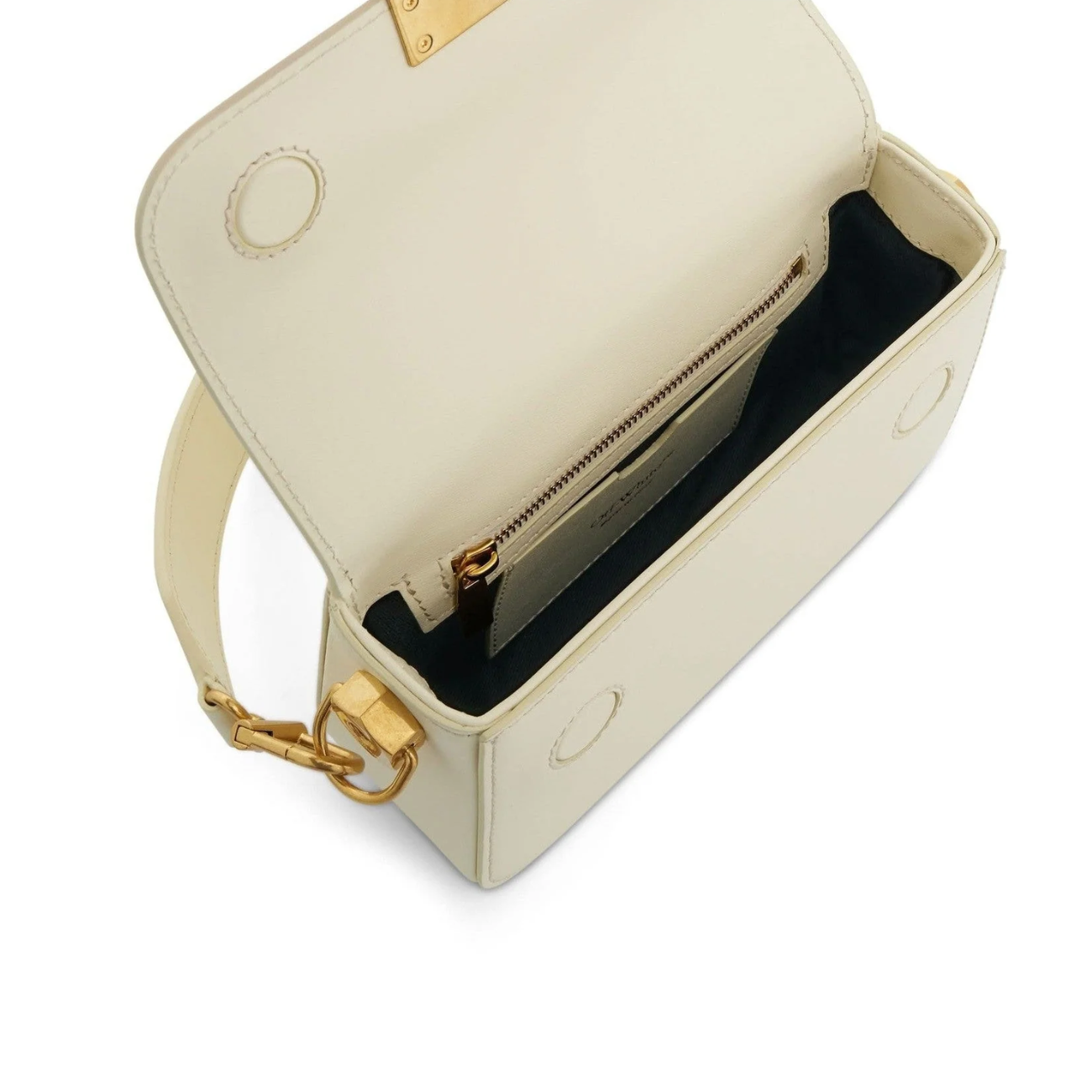 Cartera Off-White Plain Binder Shoulder Bag Baige No Color