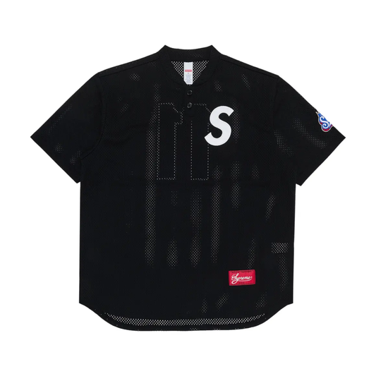 Polera Supreme S Logo Baseball Henley Black - XL